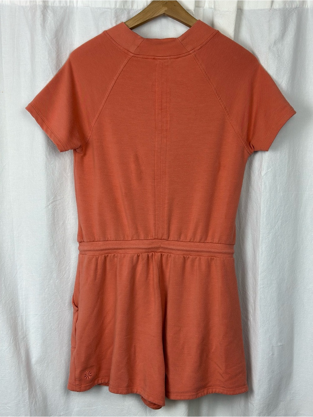 Athleta Coral-Orange V-Neck Romper - Picture 2 of 5